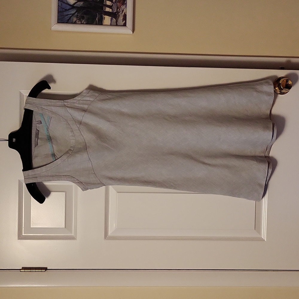 Light gray 100%linen dress